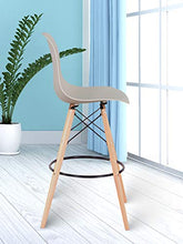 Luckeu - Set di 2 sgabelli da bar con schienali e poggiapiedi, per colazione, cucina, bancone e sedie con gambe in legno e poggiapiedi (kaki)