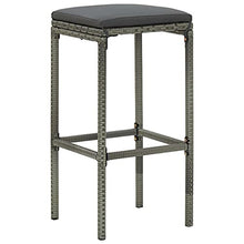 vidaXL Set da Bar da Giardino 5 pz con Cuscini in Polyrattan Grigio