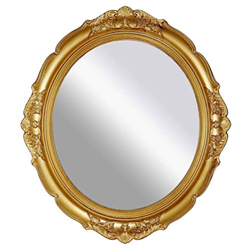Beaupretty Specchio da Parete Decorativo Specchietti da Appendere a Parete Intagliati Vintage Specchio per Il Trucco della Ragazza Specchio da Tavolo in Plastica Specchio Ovale in Rilievo
