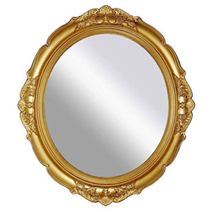 Beaupretty Specchio da Parete Decorativo Specchietti da Appendere a Parete Intagliati Vintage Specchio per Il Trucco della Ragazza Specchio da Tavolo in Plastica Specchio Ovale in Rilievo