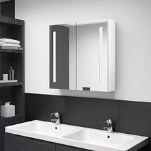 vidaXL Armadietto Bagno con Specchio e Luci LED con Ante e Ripiani Interni Elegante Moderno Funzionale Mobiletto Pensile 89x14x62 cm MDF e Melamina