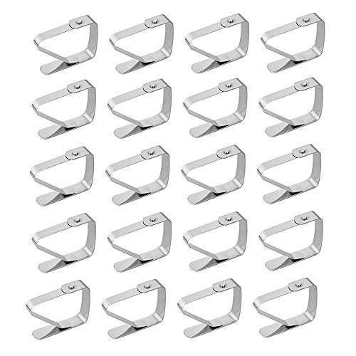 Clip per Tovaglia,20 PCS Morsetti per Tavolo in Acciaio Inossidabile,Tablecloth Clip Regolabile,Fermatovaglia per Esterno per Famiglia, Festa, Picnic, Ristorante, Matrimonio,Durevole.(Argento)