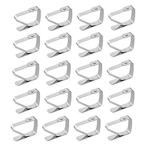 Clip per Tovaglia,20 PCS Morsetti per Tavolo in Acciaio Inossidabile,Tablecloth Clip Regolabile,Fermatovaglia per Esterno per Famiglia, Festa, Picnic, Ristorante, Matrimonio,Durevole.(Argento)