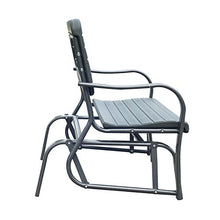 Outsunny Panca a Dondolo da Giardino in Metallo e Plastica, Panchina a 2 Posti (Max. 200 kg), 125L x 73P x 88A cm