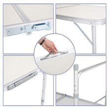 FGWE - Tavolo pieghevole multiuso portatile, 120 x 60 x 70 cm, colore: Bianco, Beige
