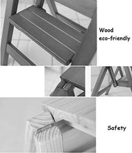 FTYYSWL DY - Sgabello da bar a 3 gradini per sala da pranzo, in legno, per bambini e adulti, attrezzatura da giardino per la casa e il giardino, resistente, massimo 150 kg, colore: Naturale