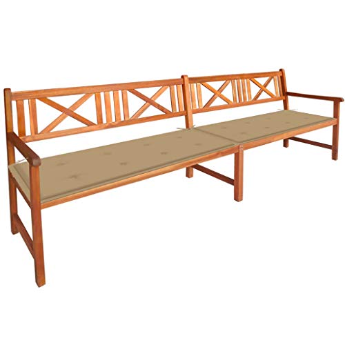 vidaXL Panca da Giardino con Cuscini 240 cm in Massello di Acacia