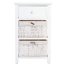 1 PZ Camere da Comodino Supporto 2 Tiers 1 Cassetto Camera da Letto Organizzatore Cabinet Canestro Cestino (Bianca)