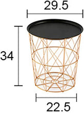TONG HXF- Desktop Tavolino da caffè Semplice e Cesto Creativa Moderna Bagagli Rotonda di Iron Tavolino Exquisit Durevole (Color : A, Size : 29.5 * 34 * 22.5CM)