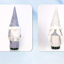 BESPORTBLE 2 Pezzi di Bottiglie di Vino di Natale Copre Ornamenti di Bambola di Gnomo di Peluche di Natale Decorazioni per la Cena di Natale Decorazioni per Feste di Natale (Grigio Bianco)
