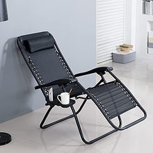 LINGZE Lettino Prendisole, sedie reclinabili Relax con portabicchieri e Porta Telefono, poggiatesta Regolabile, Sedia Portatile da Campeggio per Spiaggia da Giardino all'aperto