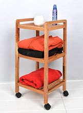 TS-Ideen 7802 - Carrellino su Ruote in Legno di Noce Massiccio, Altezza: 77 cm
