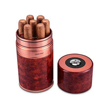 YAeele Cigar Box, Alluminio Cigar Box for Il Sigaro Humidor for sigari e Accessori for Fumatori, Cigar Benne in Grado di memorizzare 7 Sigari - Rose Gold, Anti-Pressione .Compleanno/Regali di Festa