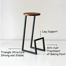 FACC Sgabelli da Bar in Legno, Sgabelli Bar Metallo, Sedie da Bar Interno, Stile Minimalista Nordico, Sedile Rotondo, può Sopportare 150 kg, per Il caffè della Sala da Pranzo del Pub