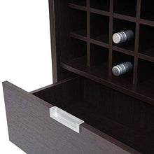 Mendler Portabottiglie Mobile per Vini HWC-F66 35x62x120cm Marrone Scuro