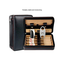Humidor Cigar Box Travel Cigar Case Leather Cedar Wood Cigar Humidor Box Umidificatore Cutter Set Accessori, Facile da installare