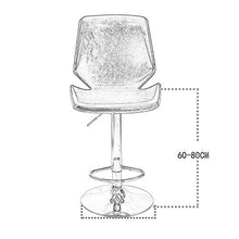 XIAOQIAO Sgabelli da Bar, con Comodo Schienale e poggiapiedi umanizzato, sgabelli Alti Imbottiti per Isola Cucina, Sedile Regolabile in Altezza da 60 a 80 cm