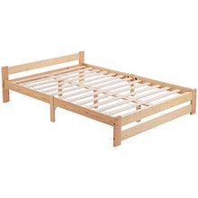 belupai Letto in legno massiccio con testiera e rete a doghe, naturale (200 x 140 cm)