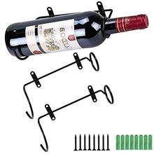 ALUYF 2 Pezzi portabottiglie da Parete in Ferro Portabottiglie da Parete in Metallo Portatile Portabottiglie da Parete per Bottiglie di Vino e liquore Bocca della Bottiglia a Destra
