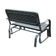Outsunny Panca a Dondolo da Giardino in Metallo e Plastica, Panchina a 2 Posti (Max. 200 kg), 125L x 73P x 88A cm