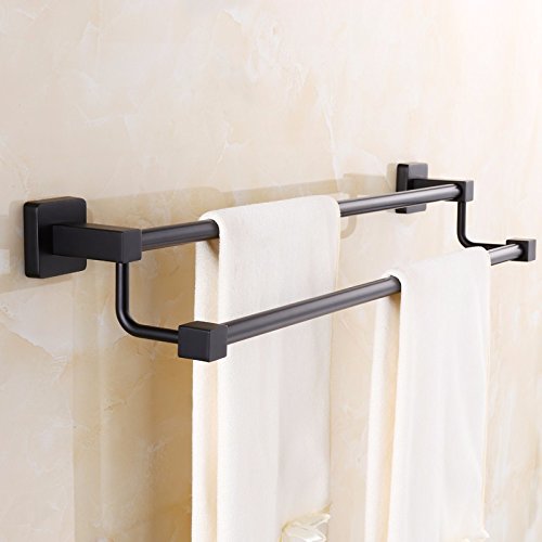 MBYW Portasciugamani Moderno e Minimalista Alto carico Portasciugamani Elegante da Bagno Mensola portaoggetti Double Towel Strip, Copper, Wall Mount, Bathroom Storage Shelf, 40CM