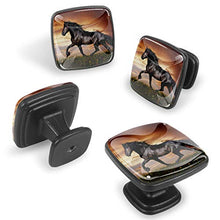 Prato del cavallo nero 4 PCS Pomelli per Porta, Pomolo per Mobile, Pomelli per Mobili con Viti, Maniglia per Armadietto, Pomelli per Porta, Pomelli per Cassetti per Porta, Armadio, Cassetto e Credenza
