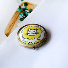 dhcsf Specchio per Il Trucco Portatile Flip Mirror Specchio Pieghevole Trucco Specchio HD Camera da Letto Makeup Specchio (Giallo) Adatto per Ladies Regalo in Ceramica