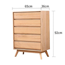 CHENSHJI Cassettiera Night Stand Camera Bagagli Comodino 5 Cassetti Governo di Immagazzinaggio (Color : Natural, Size : 65x36x92CM)