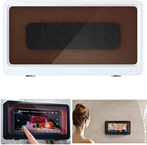 Gadget superbo per il divertimento del bagno, custodia per telefono a parete Supporto per telefono impermeabile Bagno WC, antiappannamento, impermeabile (bianca)