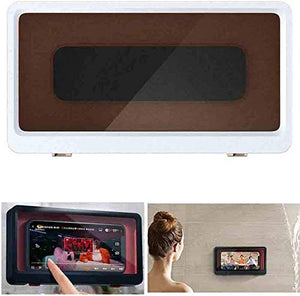 Gadget superbo per il divertimento del bagno, custodia per telefono a parete Supporto per telefono impermeabile Bagno WC, antiappannamento, impermeabile (bianca)