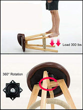 TY&WJ Legno Solido Girevole Sgabelli da Bar,Schiena Bassa Sedile in Tessuto di Lnito Sedie da Pranzo,Colazione Cucina Sgabello Contatore Pub Cafe Sgabello da Bar con Gambe di Legno