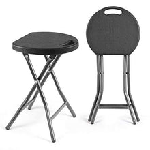 RFIVER Sedia Pieghevole per Soggiorno Sgabelli in Metallo e Plastica capacità 136 kg Set di 2 Nero CH1001