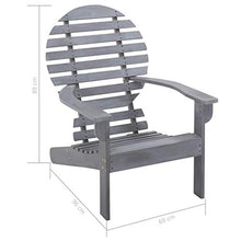 vidaXL Sedia Adirondack in Legno Massello di Acacia Grigia
