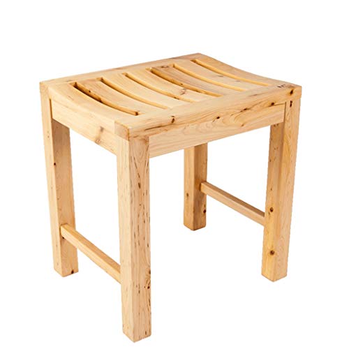 MGMDIAN Sgabello da Bagno in Legno massello - Sgabello Panca Sgabello Sgabello Quadrato Sgabello da Doccia Antiscivolo Accessori da Bagno