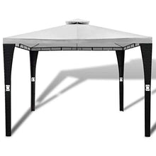 BBZZ Polirattan Gazebo con tetto bianco crema 3 x 3 m Gazebo pieghevole