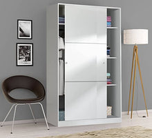 Dmora Armadio Guardaroba, 2 Ante scorrevoli, Legno Bianco, 120 x 200 x 50 cm