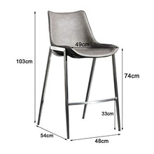 LXYPLM Sgabello Sedie Bar Barstools Sedie in Ferro battuto banco Bar, Cucina Pub caffè in Stile ozio Creativo Alti sgabelli industriali con Schienale Arredo Bar Cucina (Color : Gray)