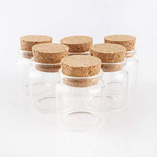 4 bottiglie piccole da 50 ml, flaconcini di vetro con sughero, barattoli da asportazione con sughero.