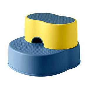 STKASE® Sgabello Antiscivolo Progettato Appositamente per I Bambini, con 2 Scalini, Sgabello da Pediera per Bambini, Sedile per Addestramento per WC, Sgabello per Bambini in Bagno,Blu