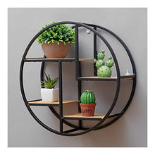 LYM &ripiano di stoccaggio Ripiano portaoggetti, ripiano Multiuso a Parete in Metallo Espositore for unità espositore - Rotondo Nero Scaffale di Finitura