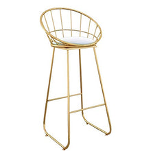 LLT Pratico Stool Bar Stool Nordic sedia di svago casa di alta Sgabello - gambe di metallo oro, Contatore Altezza contatore Sgabelli Sedia per colazione della casa della cucina,seduta Bianco,H 75 cm