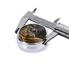 Tiger Predator Grin Fangs, contenitore rotondo per pillole a 3 scomparti, in metallo, per medicina e vitamina
