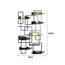 WLABCD Cremagliera da Vino, a Muro, Bar, Ristorante, Bottiglia Di Vino Rack, S Regolabile in Altezza Supporto Porta in Metallo Ferro Vino Vetro Cremaglice Cyblet Rack Rack