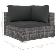 SKM Set Divani da Giardino 9 pz con Cuscini in Polyrattan Nero D