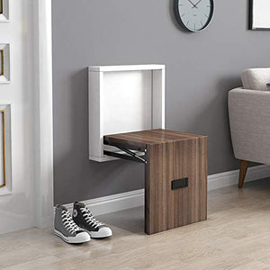 Folding chair Sgabello Cambia Scarpe Pieghevole a Parete, Sedile Ribaltabile Bagno, poggiapiedi, Sedia Pieghevole Invisibile, fasciatoio in Legno massello