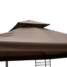 Outsunny Tetto di Ricambio Sostitutivo per Gazebo da Giardino Impermeabile Poliestere 3x4m Marrone
