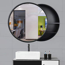 Bagno Specchi da Parete Specchio dell'Armadio A Muro in Legno Massello A Parete Vanità Specchio Hotel Specchio con Mensola Rotondo Telaio in Legno Specchio con Armadietto