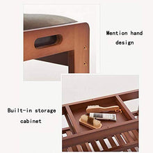 YANG Solido Modifica Legno Scarpe Bench Rack Calzature di Pelle PU poggiapiedi Imbottito Guardaroba Bagno Pouf ottomano Carico 200kg (Color : B, Size : 50x28.5x45cm)