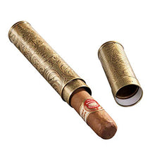 Compatto da Viaggio Tubo del Sigaro, Sigaro Sollievo Arte, Tubo di Bronzo, può Essere Conservato per Un Tubo Humidor, Ideale per I Viaggi, Gli Amanti del Sigaro,d'oro