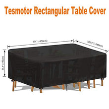 Tesmotor Coperture per Giardino Rettangolari Copertura per Tavolo da Esterno Copertura Impermeabile per Mobili da Giardino, Tessuto Oxford con 4 Fibbie - 350 x 260 x 90CM